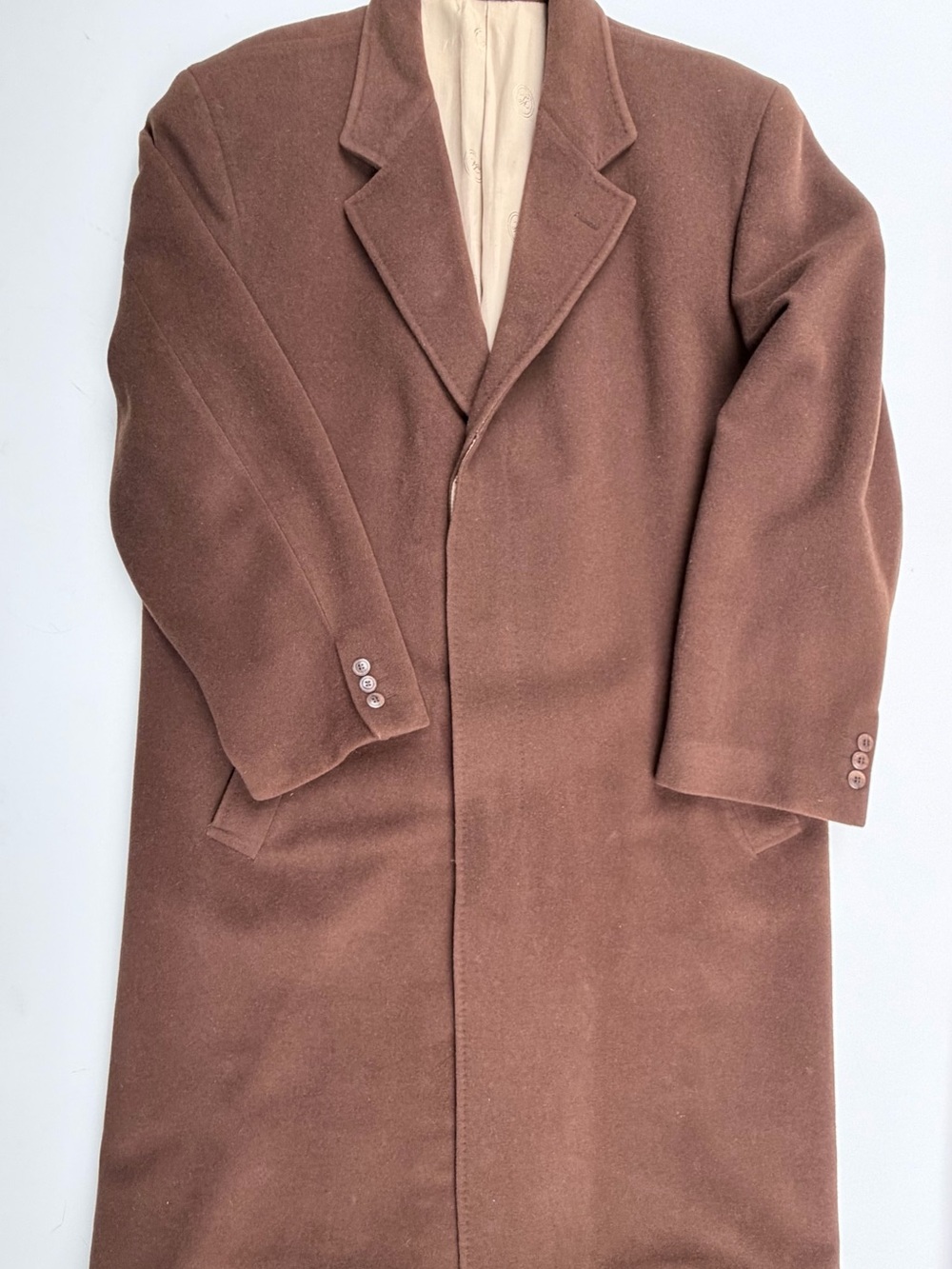 Vintage Karl Lagerfeld Brown Wool/ Cashmere Mens OverCoat